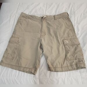 Tan Cargo Shorts with Sturdy Cotton Material